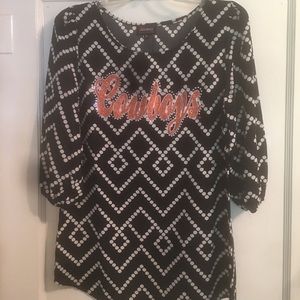 Game day cowboys blouse